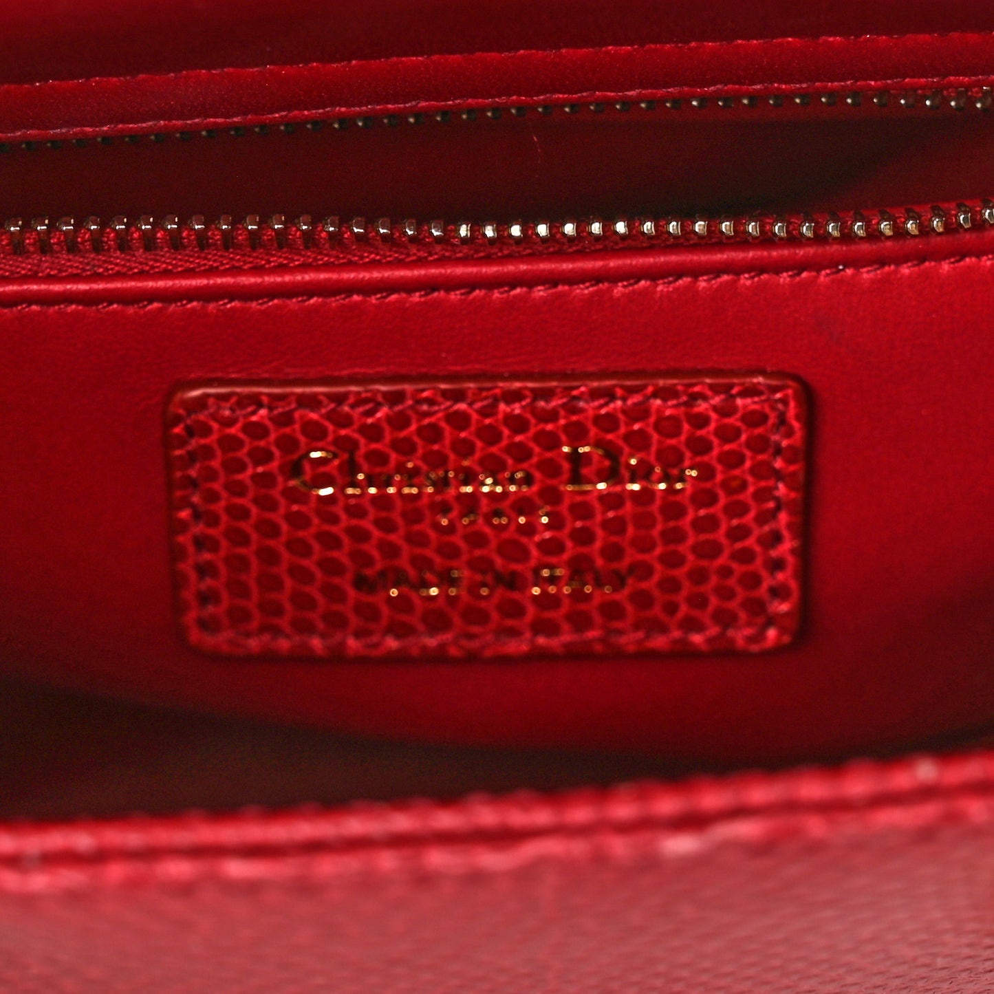 Lizard Small Lady Dior Cerise