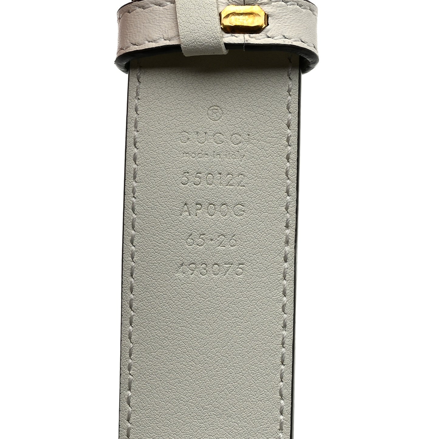 Calfskin Trapuntata Zumi 30mm Belt White 65 26