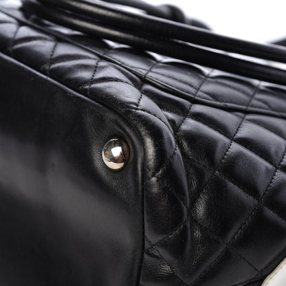 Chanel Calfskin Quilted Large Cambon Tote Black White 17 of 18