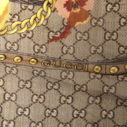 Gucci Wool Jacquard GG Monogram Big Panshie Fringe Shawl Sun Beige 2 of 4