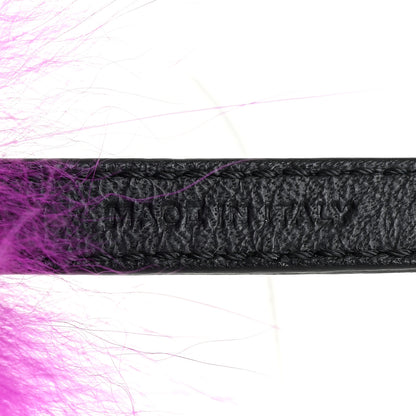 Fendi Fox Mink Goat Fur Oret Monster Bag Bug Charm Orchid Black 4 of 5