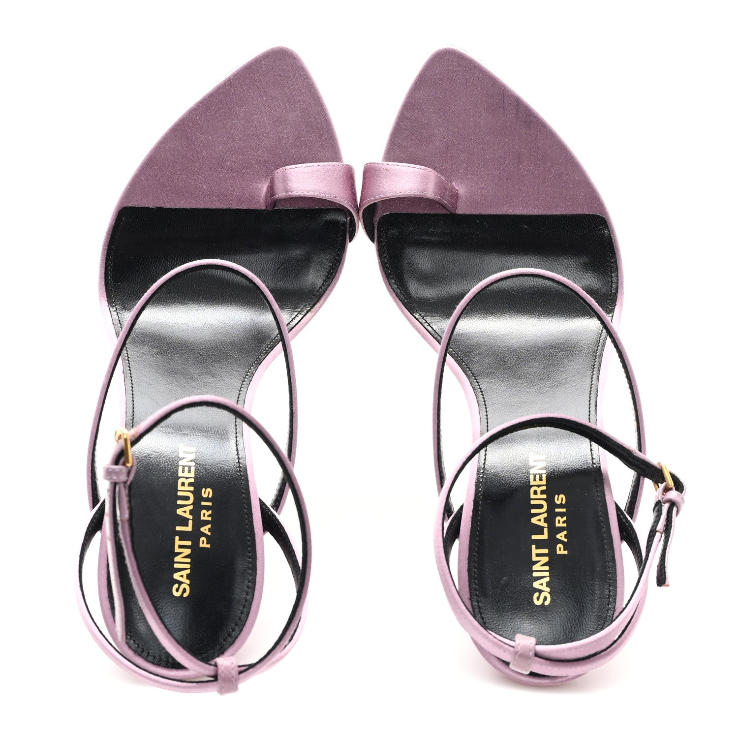 Saint Laurent Crepe Satin Dive 110 Mule Sandals 38.5 Ancient Pink 2 of 11