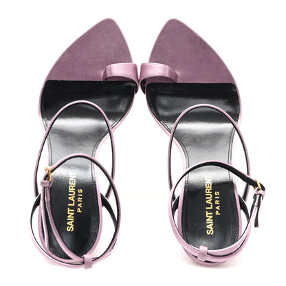 Saint Laurent Crepe Satin Dive 110 Mule Sandals 38.5 Ancient Pink 2 of 11