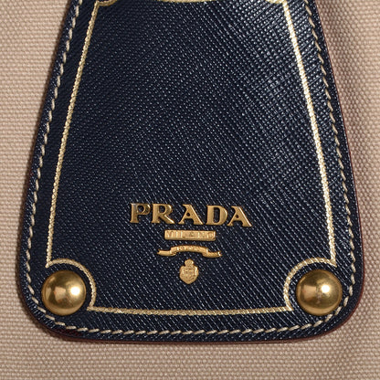 Prada Canapa Saffiano Tote Corda Blue 19 of 19