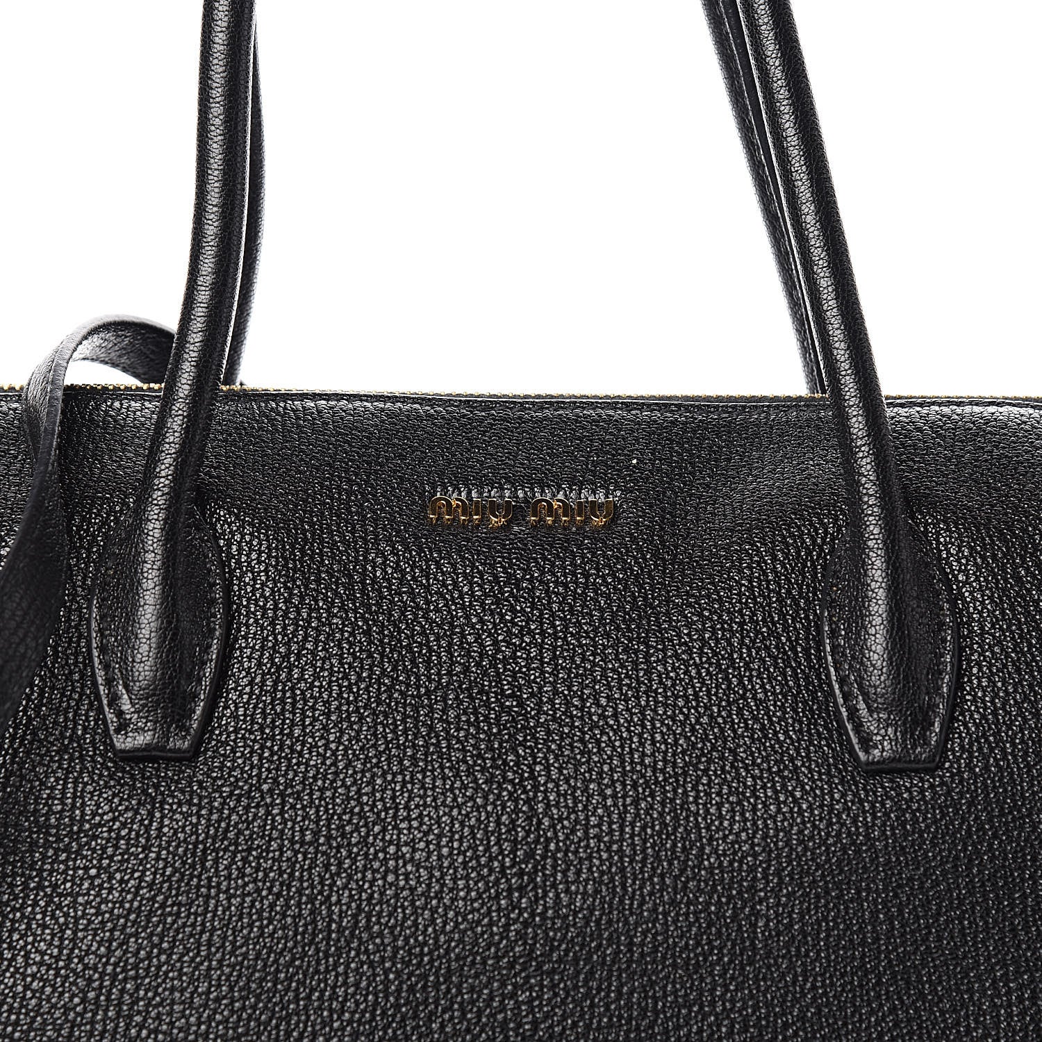 Miu Miu Goatskin Madras Zip Tote Black 10 of 10