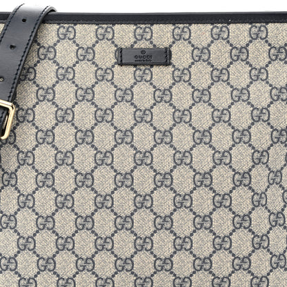 Gucci GG Plus Monogram Medium Flat Messenger Bag Navy 8 of 10