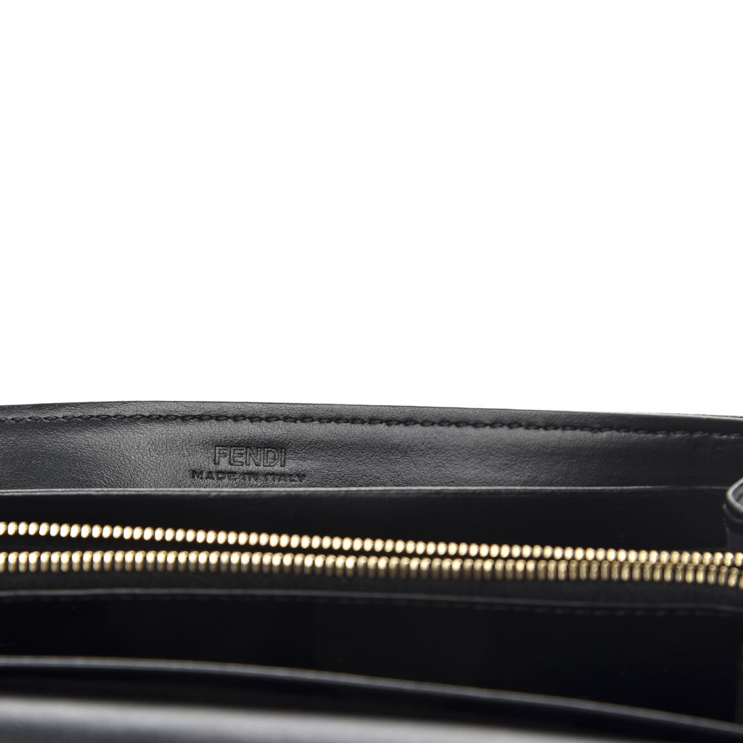 Vitello Cruise F is Fendi Bi-Color FF 1974 Embossed Continental Envelope Wallet Maya Black