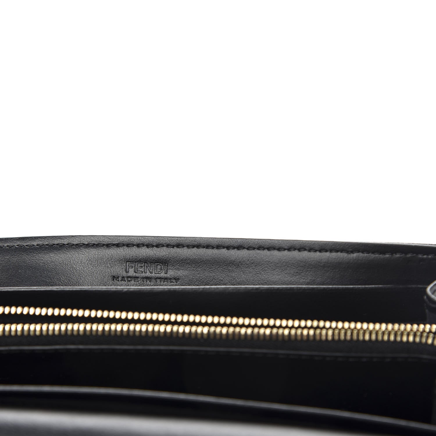 Fendi Vitello Cruise F is Fendi Bi-Color FF 1974 Embossed Continental Envelope Wallet Maya Black 6 of 7