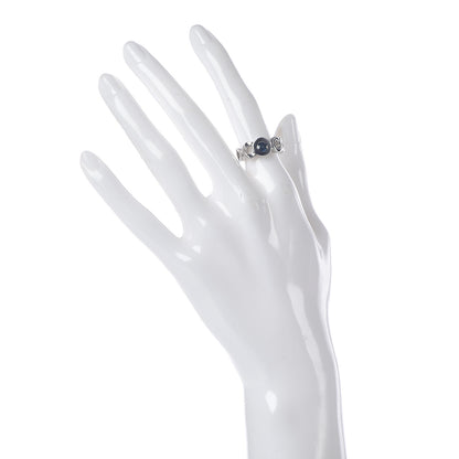 Chanel 18K White Gold Blue Sapphire Coco Ring 49 4.75 2 of 5