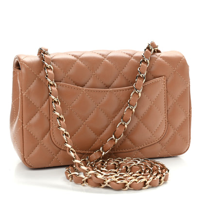 Chanel Lambskin Quilted Mini Rectangular Flap Brown 2 of 10