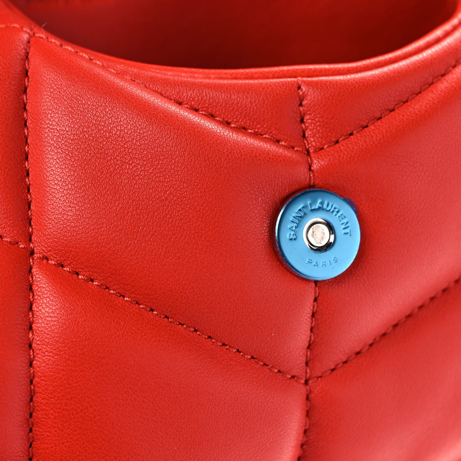 Saint Laurent Lambskin Monogram Loulou Puffer Pouch Clutch Coral 9 of 10