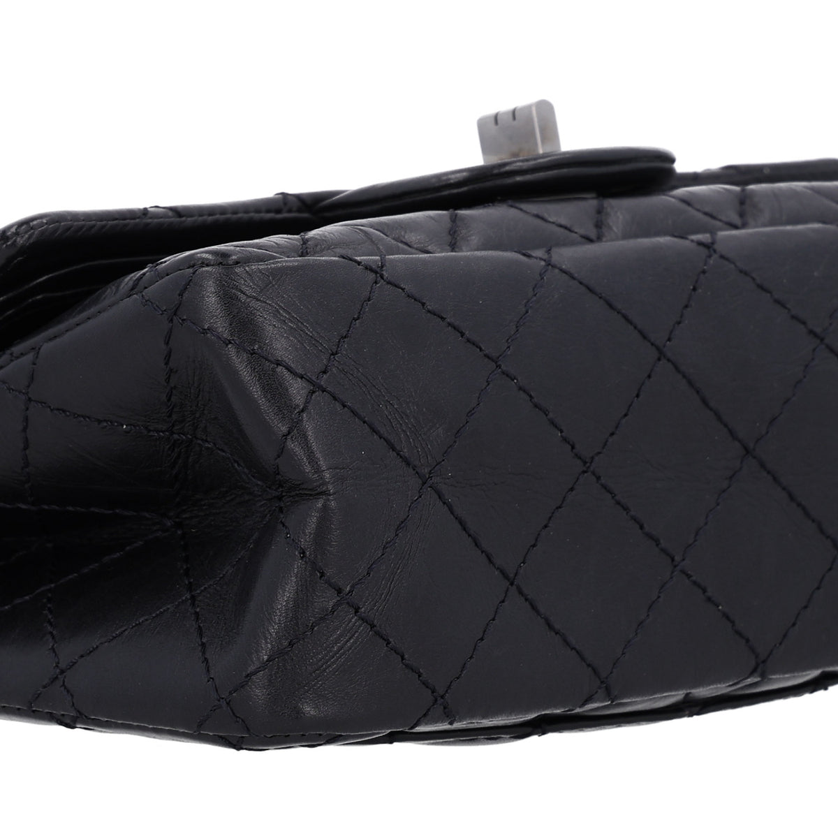 Aged Calfskin Quilted 2.55 Reissue Mini Flap Black