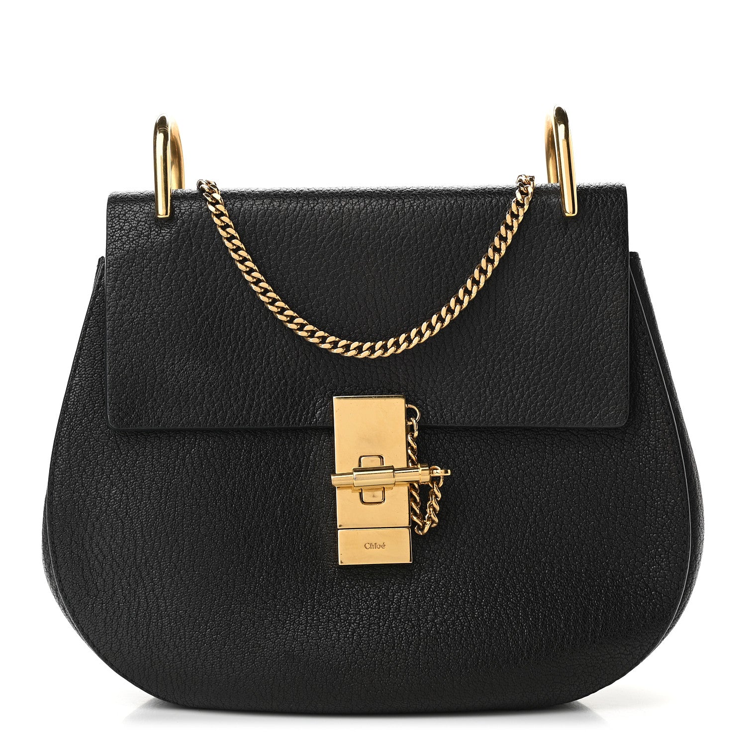 Chloe Grained Lambskin Drew Shoulder Bag Black 1 of 7