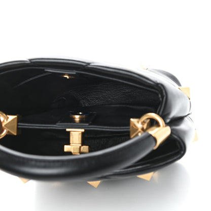 Valentino Garavani Nappa Small Roman Stud The Handle Bag Black 5 of 8