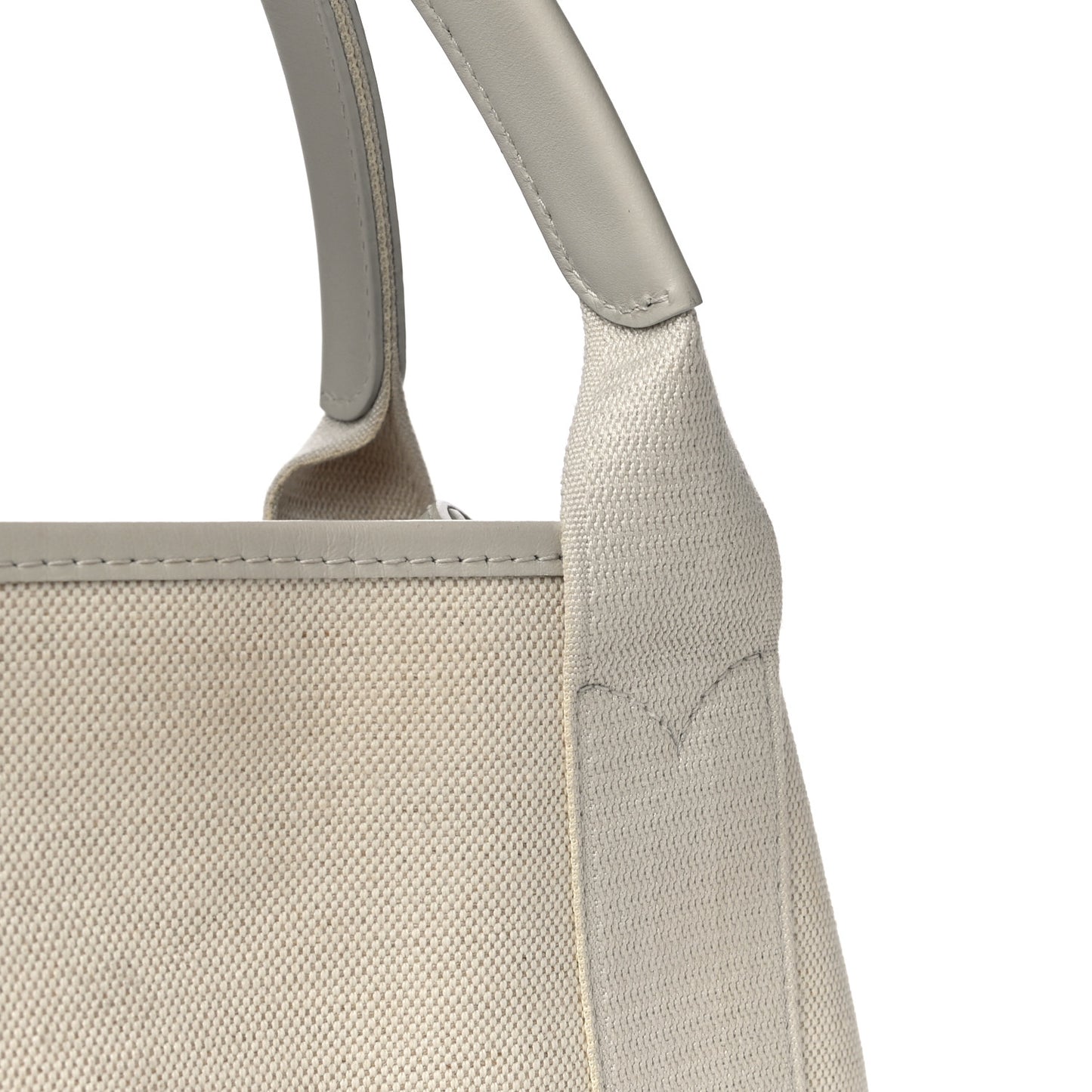 Cotton Canvas Calfskin Navy Cabas XS Natural
