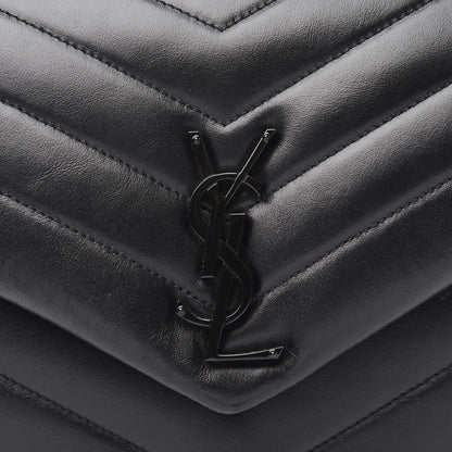 Saint Laurent Calfskin Y Quilted Monogram Medium Loulou Chain Satchel Black 10 of 11