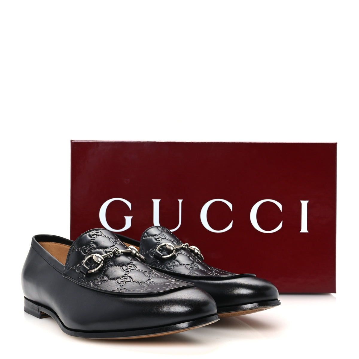 Guccissima Real Betis Glamour Calfskin Mens Jordy Horsebit Loafers 9 Black