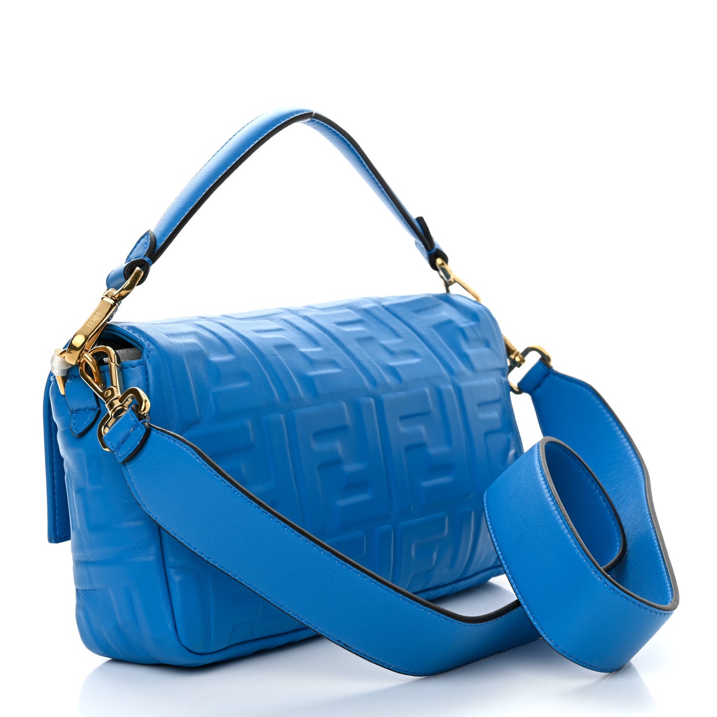 Nappa FF 1974 Embossed Baguette Blue Royal
