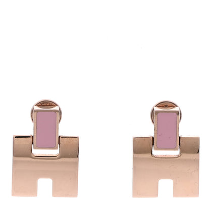Hermes Rose Gold Lacquer Eileen Earrings Rose 1 of 6