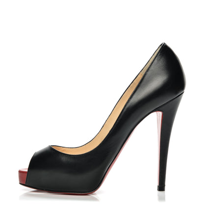 Christian Louboutin Kid Very Prive 120 Pumps 37.5 Black Red 1 of 10