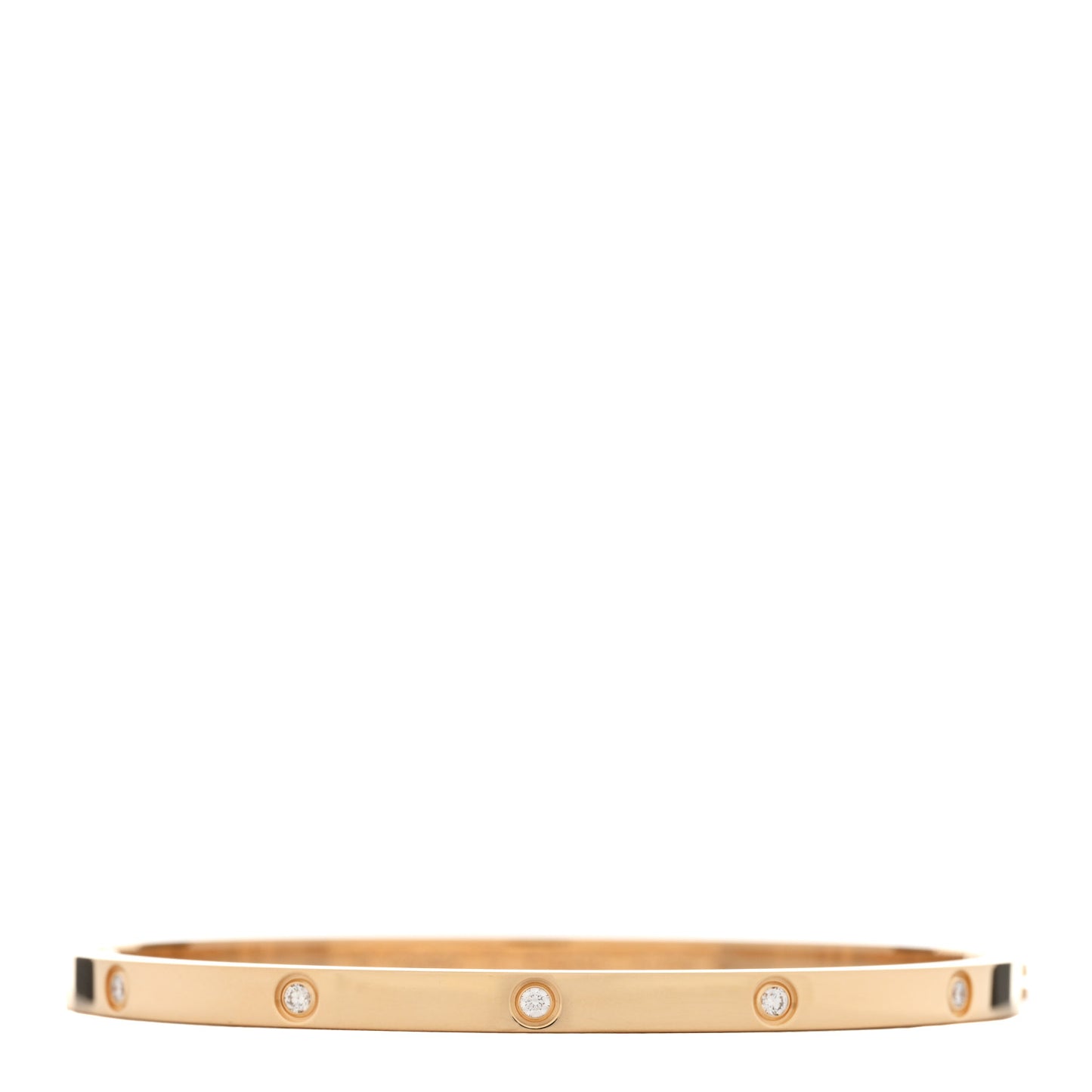 18K Yellow Gold 10 Diamond Small LOVE Bracelet 17