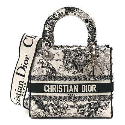 Christian Dior Canvas Embroidered Zodiac Toile De Jouy Medium Lady D-Lite Latte 1 of 11