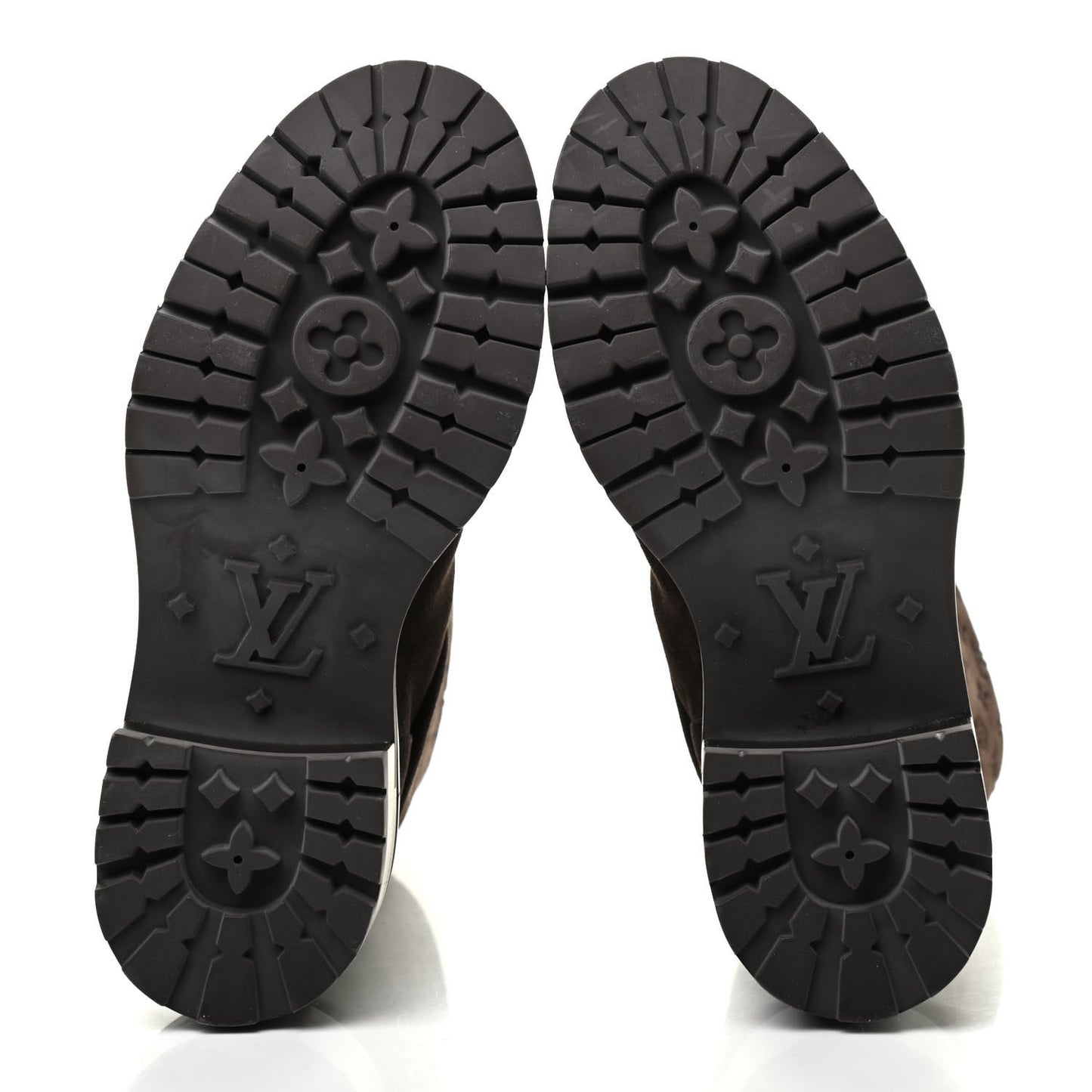 Suede Monogram Low Boots 35.5 Brown
