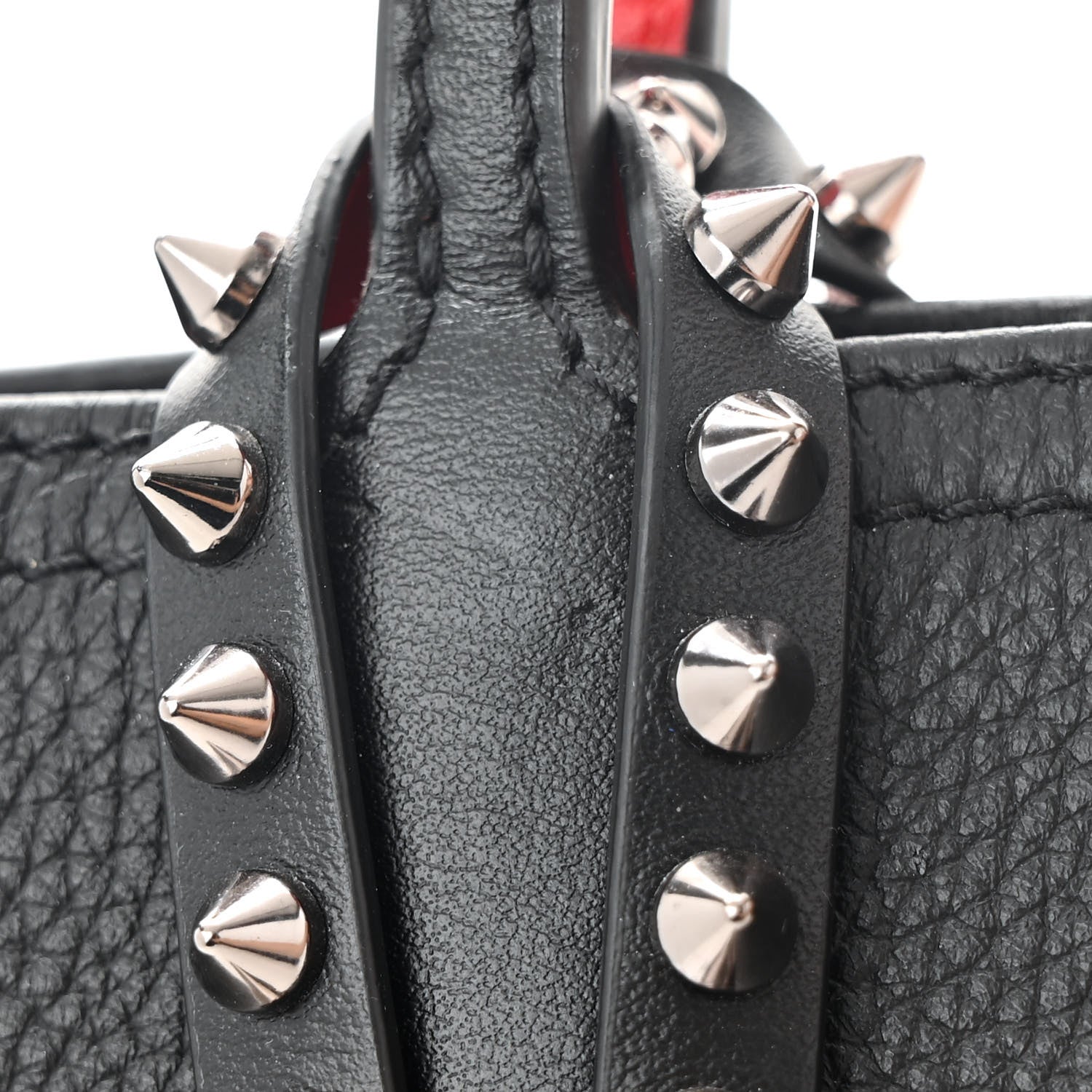 Christian Louboutin Calfskin Empire Spiked Mini East West Cabata Shopper Tote Black 11 of 11