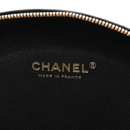 Chanel Lambskin Embroidered Chevron Quilted La Pausa Tassel Clutch Black 7 of 10