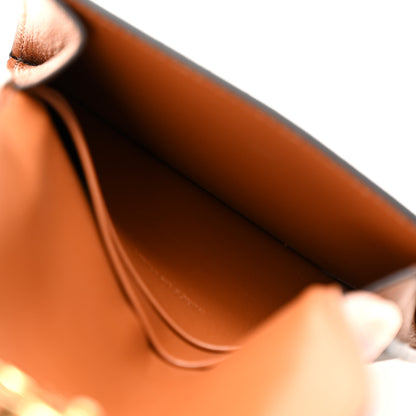 Celine Triomphe Canvas Calfskin Flap Card Holder Tan 5 of 11