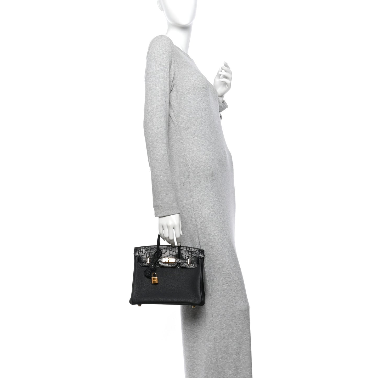 Togo Matte Alligator Birkin Touch 25 Black