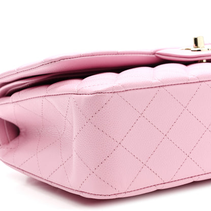 Chanel Caviar Quilted Medium Double Flap Pink 9 of 10