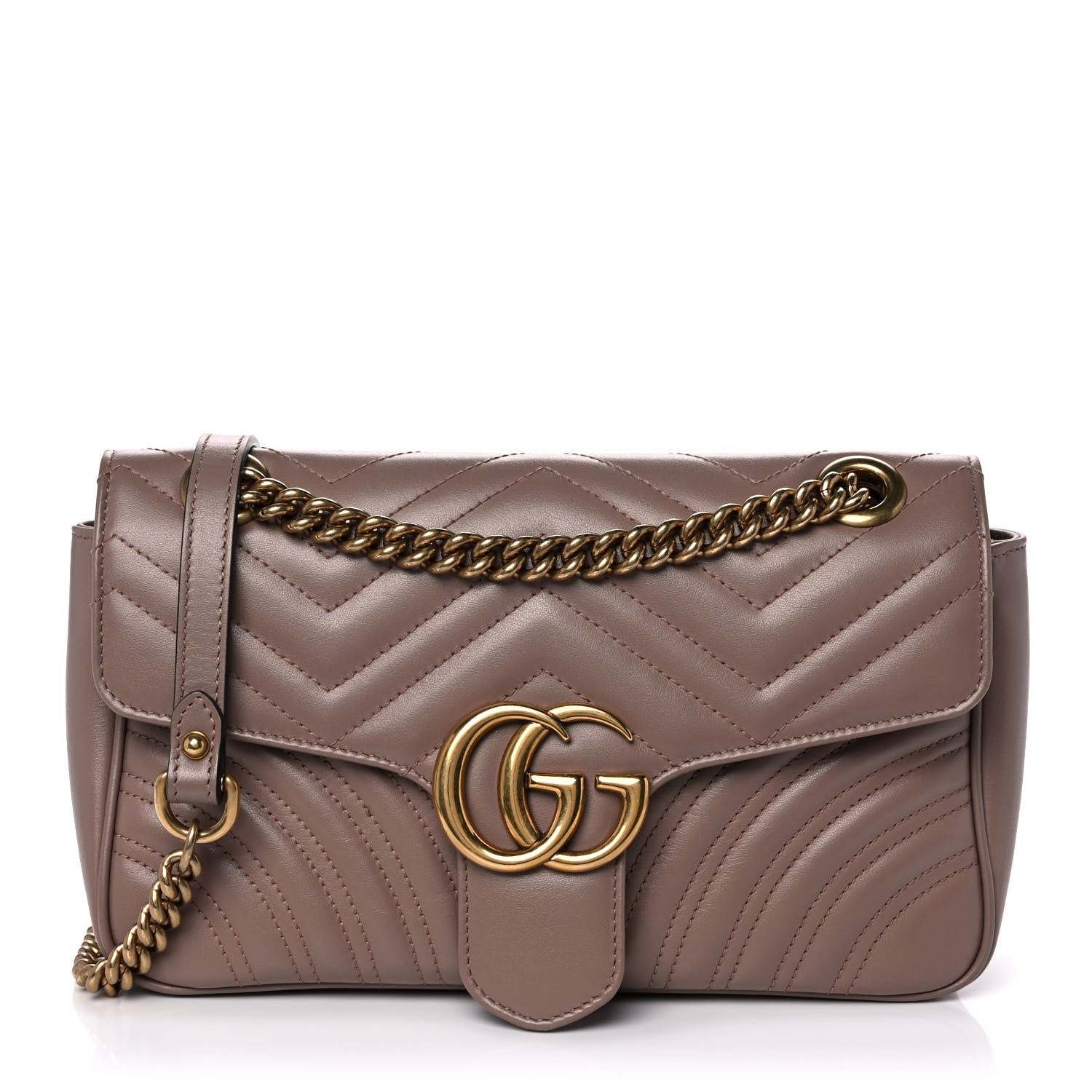 Gucci Calfskin Matelasse Small GG Marmont Shoulder Bag Porcelain Rose 1 of 14