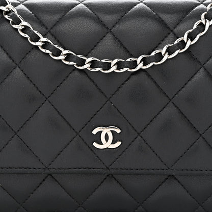 Chanel Lambskin Quilted Wallet On Chain WOC Black 9 of 11