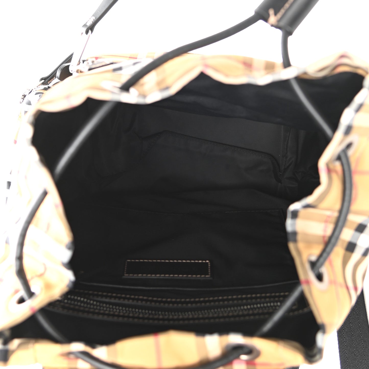Nylon Vintage Check Medium Rucksack Backpack Antique Yellow