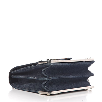 Prada Denim Small Cahier Bag Blue 4 of 9