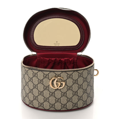 Gucci GG Supreme Monogram Ancora Calfskin Vanity Cosmetic Case Beige Ebony Rosso 5 of 10