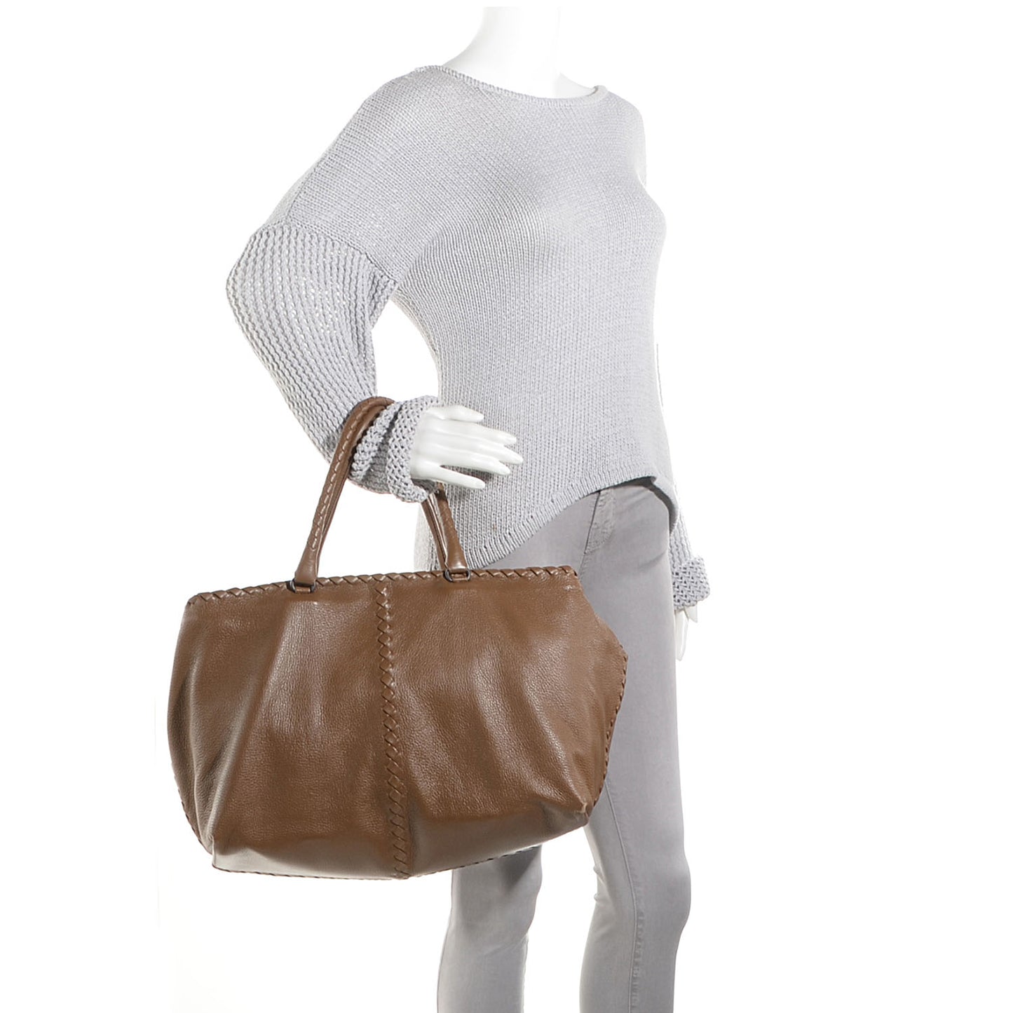 Cervo Intrecciato Brick Tote Chene