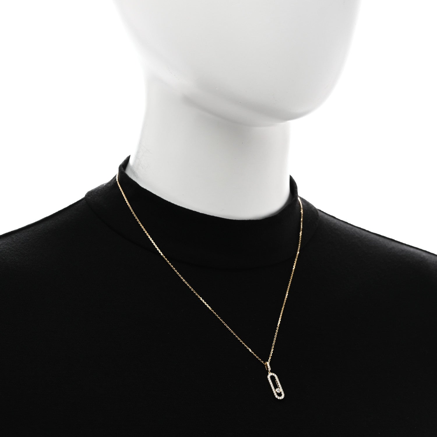 Messika 18K Yellow Gold Diamond LM Move Uno Pave Pendant Necklace 2 of 6