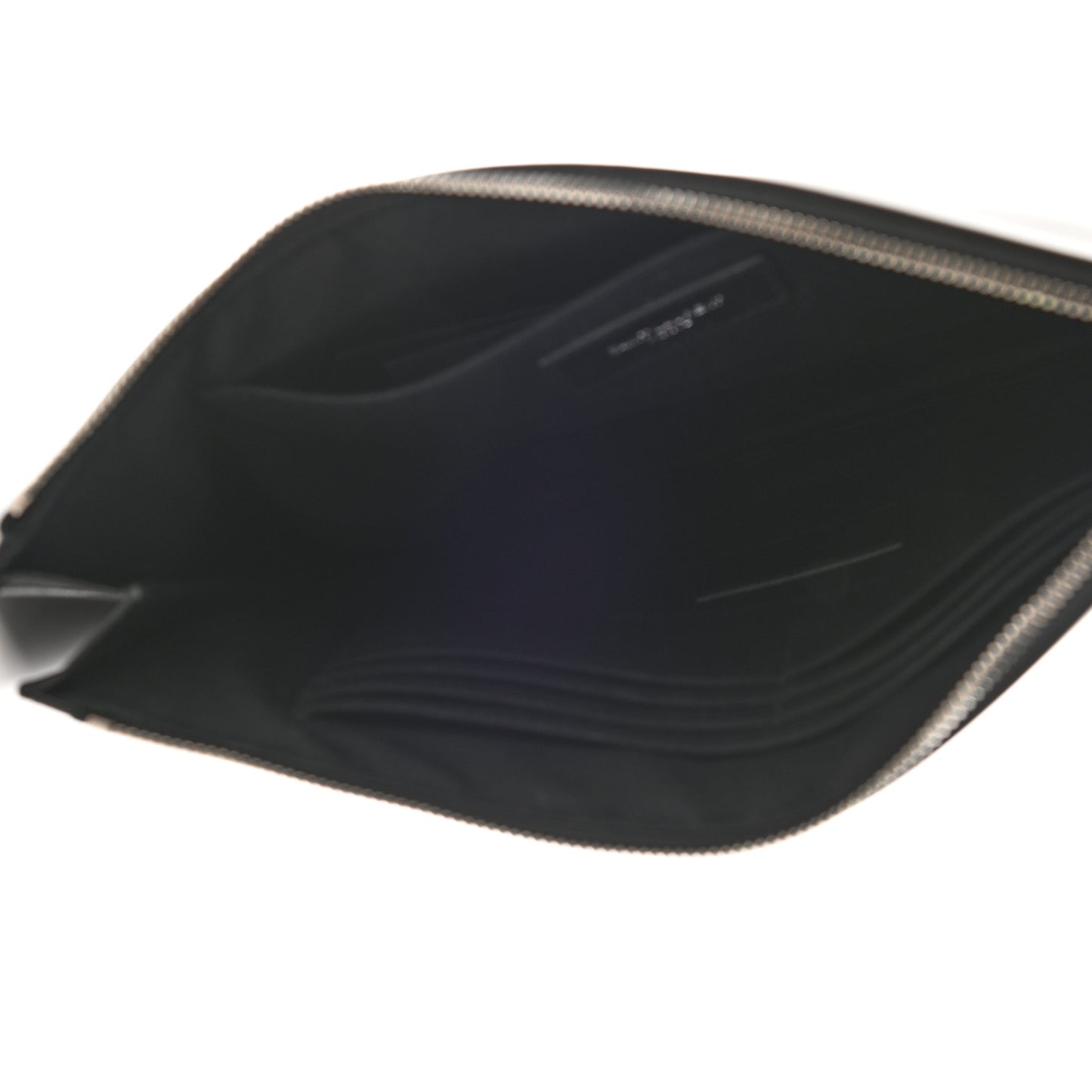Calfskin Logo Zipped Tablet Pouch Black
