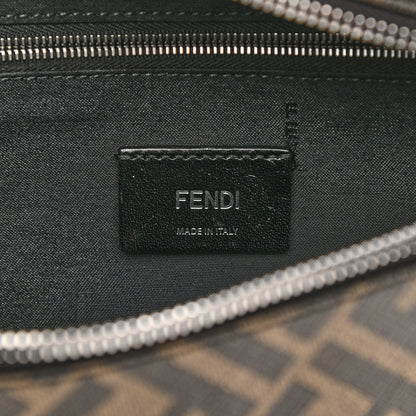 Fendi Glazed Fabric Vitello Liberty FF 1974 Diagonal Belt Bag Tobacco Moresco Black 6 of 10