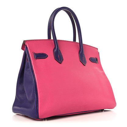 Hermes Chevre Mysore Horseshoe Birkin 30 Rose Shocking Iris 3 of 17