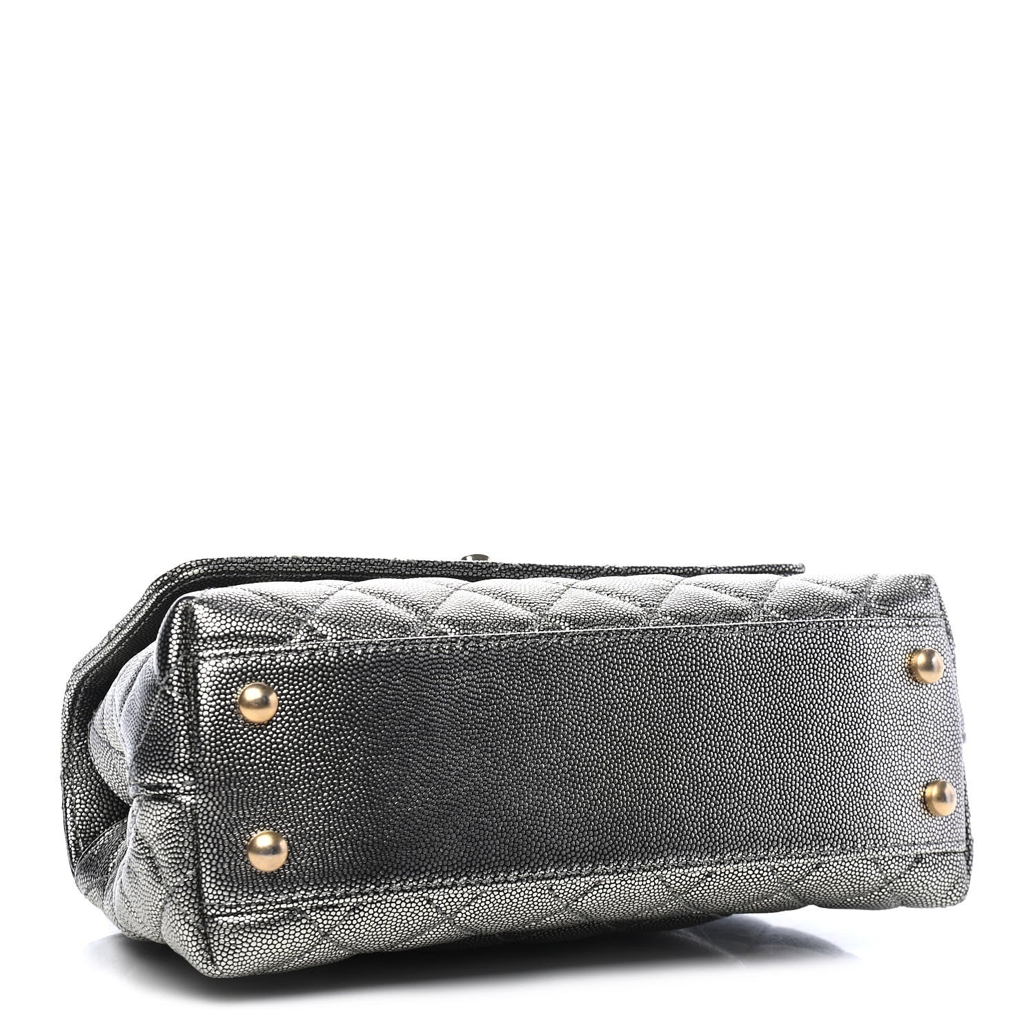 Chanel Metallic Caviar Quilted Mini Coco Handle Flap Silver 4 of 9