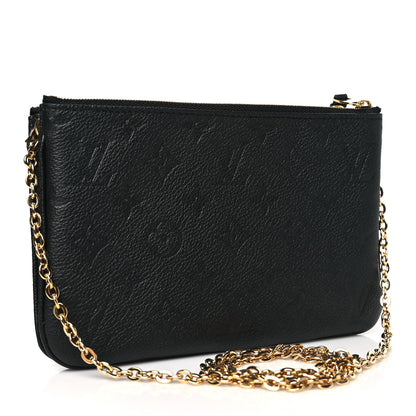 Louis Vuitton Empreinte Double Zip Pochette Black 3 of 12
