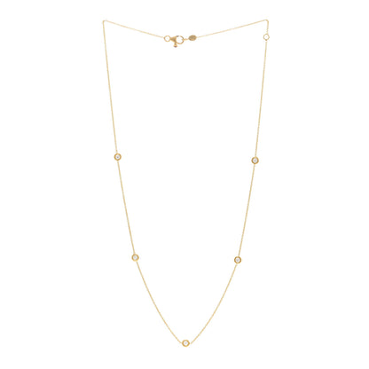 Roberto Coin 18K Yellow Gold Diamond .25ct Diamonds By The Inch Five Station Necklace 3 of 4