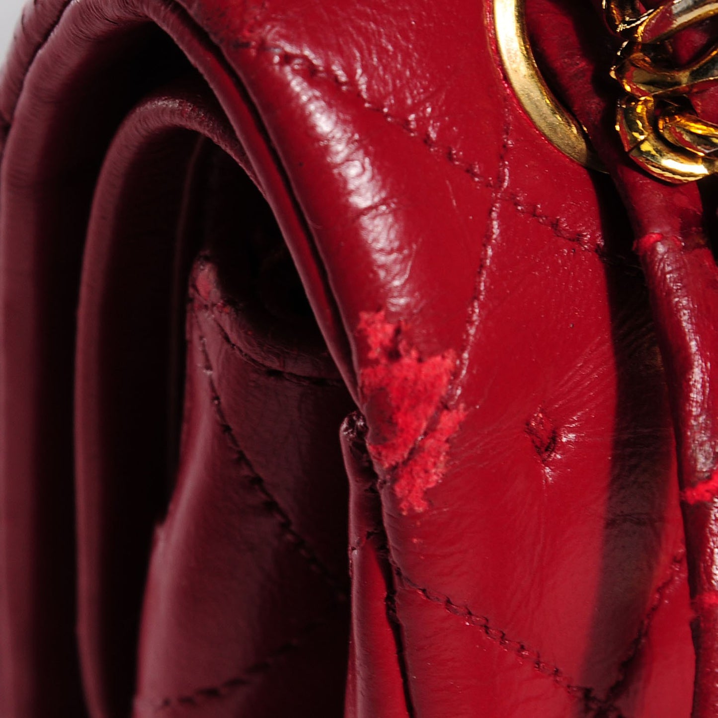 Lambskin Medium Double Flap Red
