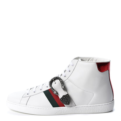 Gucci Calfskin Ayers Web Mens Dionysus High Top Sneakers 11 White 1 of 10