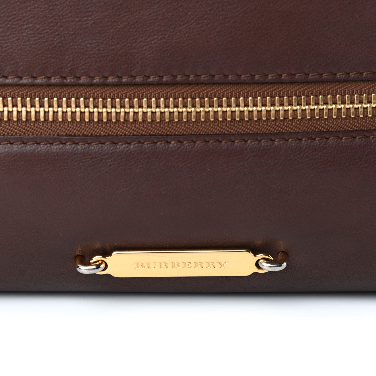 Soft Calfskin House Check Big Crush Tote Brown Ochre