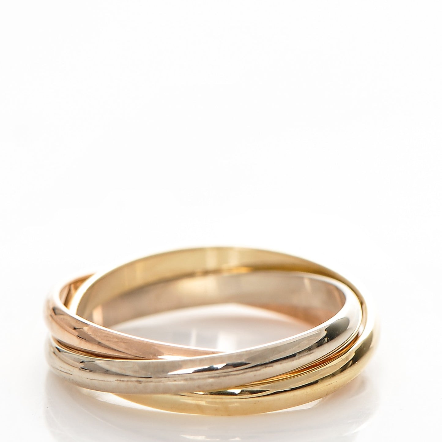 18K Pink Yellow White Gold Extra Small Trinity Ring 48 4.5