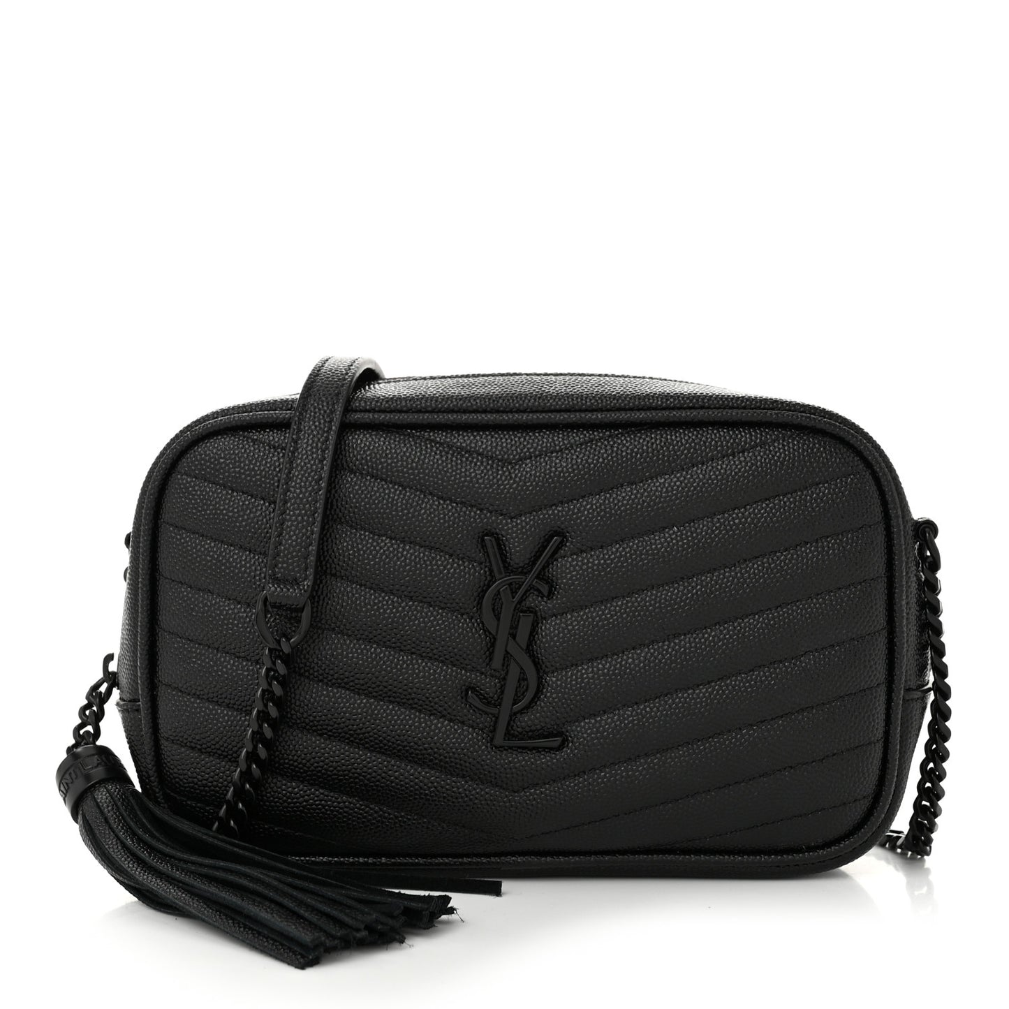 Grain De Poudre Matelasse Monochrome Monogram Mini Lou Camera Bag Black
